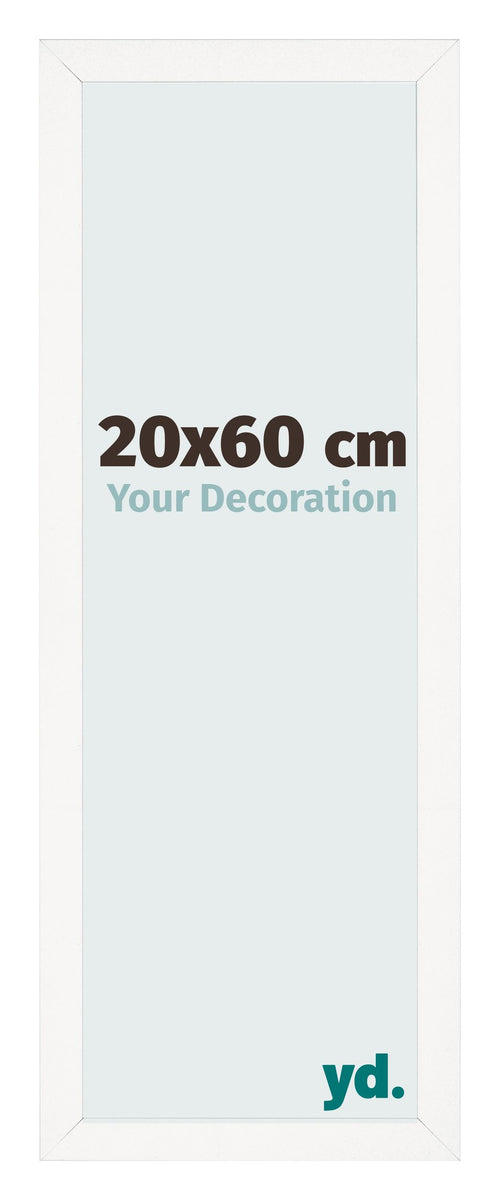 Fotolijst 20x60 cm Wit Hoogglans MDF Bologna Voorzijde Maat | Yourdecoration.nl
