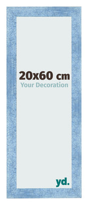 Fotolijst 20x60cm Helder Blauw Geveegd MDF Pisa Voorzijde Maat | Yourdecoration.nl