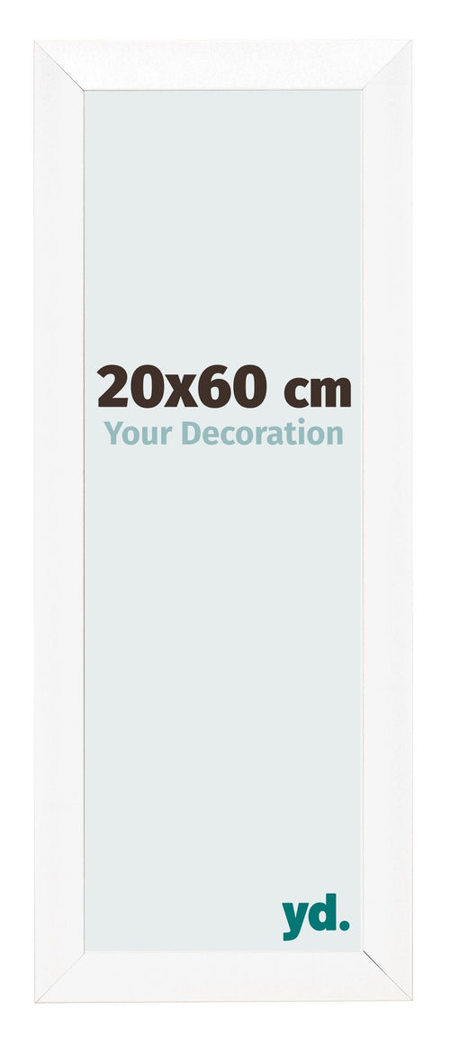 Fotolijst 20x60cm Wit Mat MDF Pisa Voorzijde Maat | Yourdecoration.nl