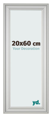 Fotolijst 20x60cm Zilver Mat MDF Lazio Voorzijde Maat | Yourdecoration.nl