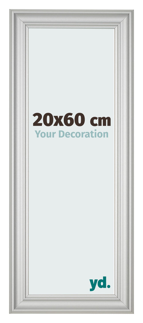 Fotolijst 20x60cm Zilver Mat MDF Lazio Voorzijde Maat | Yourdecoration.nl