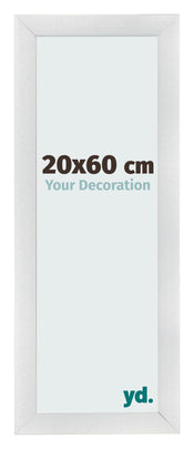 Fotolijst 20x60cm Zilver Mat MDF Pisa Voorzijde Maat | Yourdecoration.nl