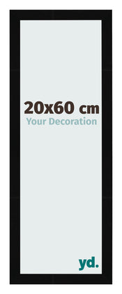 Fotolijst 20x60cm Zwart Hoogglans MDF Bologna Voorzijde Maat | Yourdecoration.nl
