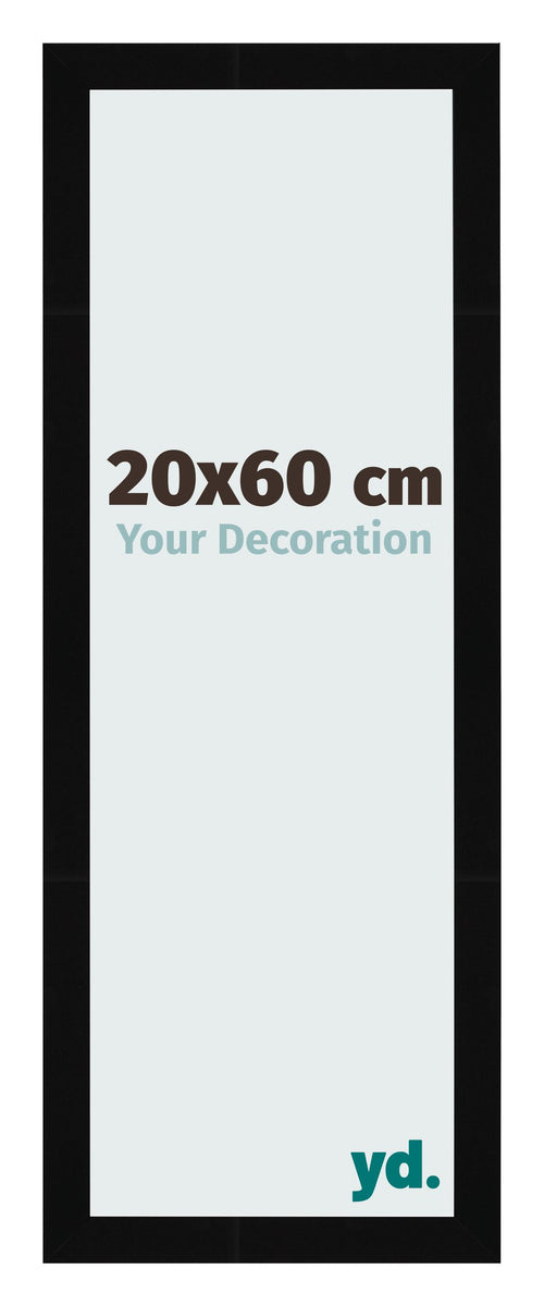 Fotolijst 20x60cm Zwart Hoogglans MDF Bologna Voorzijde Maat | Yourdecoration.nl