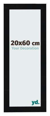 Fotolijst 20x60cm Zwart Hoogglans MDF Pisa Voorzijde Maat | Yourdecoration.nl