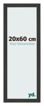 Fotolijst 20x60cm Zwart Houtnerf MDF Bologna Voorzijde Maat | Yourdecoration.nl
