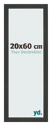 Fotolijst 20x60cm Zwart Houtnerf MDF Bologna Voorzijde Maat | Yourdecoration.nl