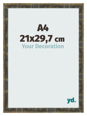 Fotolijst 21x29 7cm A4 Blauw Goud Gemeleerd MDF Pisa Voorzijde Maat | Yourdecoration.nl