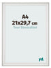 Fotolijst 21x29 7cm A4 Wit Geveegd MDF Lazio Voorzijde Maat | Yourdecoration.nl