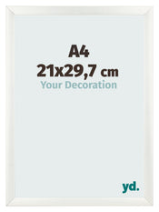 Fotolijst 21x29 7cm A4 Wit Geveegd MDF Pisa Voorzijde Maat | Yourdecoration.nl