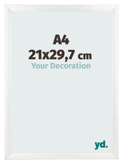 Fotolijst 21x29 7cm A4 Wit Mat MDF Pisa Voorzijde Maat | Yourdecoration.nl