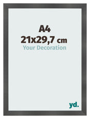 Fotolijst 21x29 7cm A4 Zwart Mat MDF Pisa Voorzijde Maat | Yourdecoration.nl