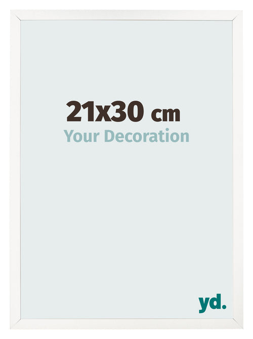 Fotolijst 21x30 cm Wit Hoogglans MDF Bologna Voorzijde Maat | Yourdecoration.nl