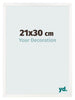 Fotolijst 21x30 cm Wit Hoogglans MDF Bologna Voorzijde Maat | Yourdecoration.nl
