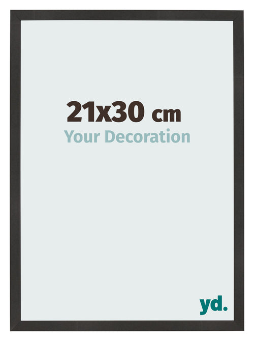 Fotolijst 21x30 cm Zwart Mat MDF Bologna Voorzijde Maat | Yourdecoration.nl