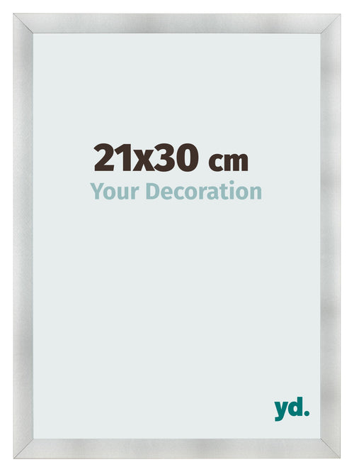 Fotolijst 21x30cm Aluminium Geborsteld MDF Pisa Voorzijde Maat | Yourdecoration.nl