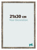 Fotolijst 21x30cm Blauw Goud Gemeleerd MDF Bologna Voorzijde Maat | Yourdecoration.nl