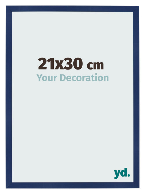 Fotolijst 21x30cm Donkerblauw Geveegd MDF Bologna Voorzijde Maat | Yourdecoration.nl