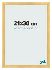 Fotolijst 21x30cm Goud Mat MDF Pisa Voorzijde Maat | Yourdecoration.nl