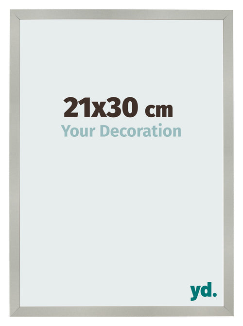 Fotolijst 21x30cm Zilver Mat MDF Bologna Voorzijde Maat | Yourdecoration.nl
