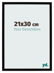 Fotolijst 21x30cm Zwart Hoogglans MDF Bologna Voorzijde Maat | Yourdecoration.nl