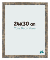 Fotolijst 24x30cm Blauw Goud Gemeleerd MDF Bologna Voorzijde Maat | Yourdecoration.nl