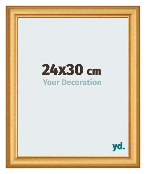 Fotolijst 24x30cm Goud Mat MDF Lazio Voorzijde Maat | Yourdecoration.nl