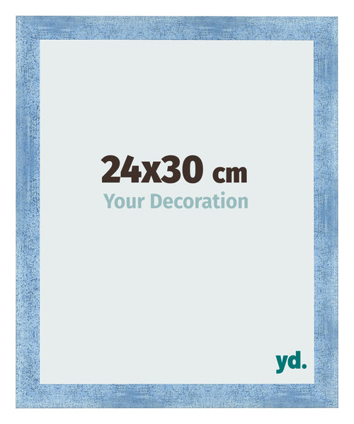 Fotolijst 24x30cm Helder Blauw Geveegd MDF Pisa Voorzijde Maat | Yourdecoration.nl
