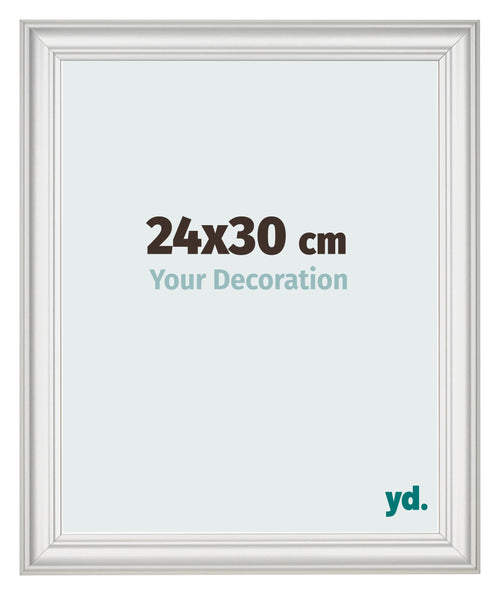 Fotolijst 24x30cm Wit Geveegd MDF Lazio Voorzijde Maat | Yourdecoration.nl