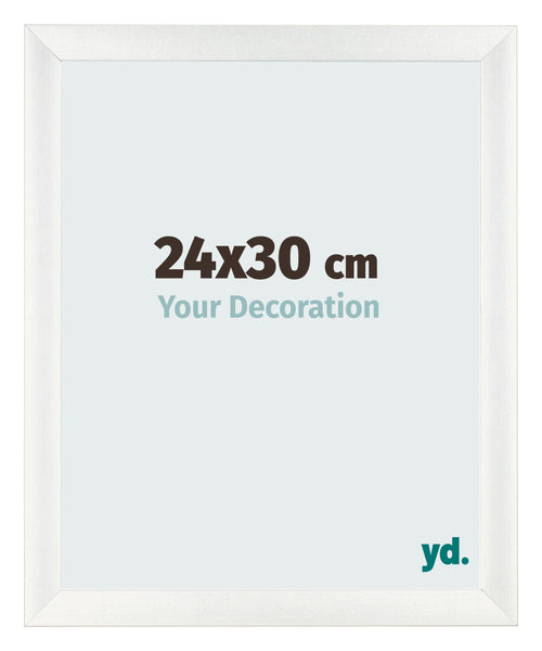 Fotolijst 24x30cm Wit Geveegd MDF Pisa Voorzijde Maat | Yourdecoration.nl