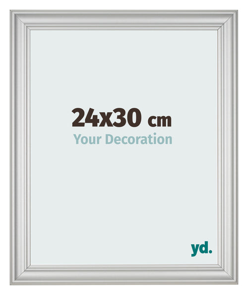Fotolijst 24x30cm Zilver Mat MDF Lazio Voorzijde Maat | Yourdecoration.nl