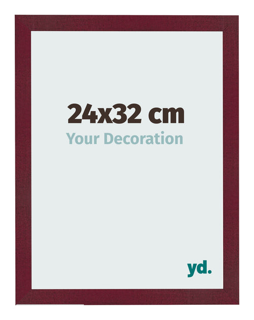 Fotolijst 24x32 cm Wijnrood Geveegd MDF Bologna Voorzijde Maat | Yourdecoration.nl
