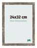 Fotolijst 24x32cm Blauw Goud Gemeleerd MDF Bologna Voorzijde Maat | Yourdecoration.nl