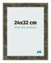 Fotolijst 24x32cm Blauw Goud Gemeleerd MDF Pisa Voorzijde Maat | Yourdecoration.nl