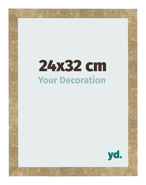 Fotolijst 24x32cm Goud Antiek MDF Bologna Voorzijde Maat | Yourdecoration.nl