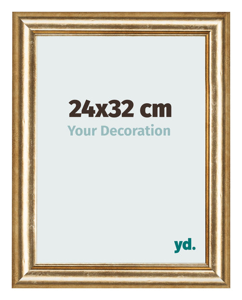 Fotolijst 24x32cm Goud Antiek MDF Lazio Voorzijde Maat | Yourdecoration.nl