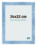 Fotolijst 24x32cm Helder Blauw Geveegd MDF Pisa Voorzijde Maat | Yourdecoration.nl