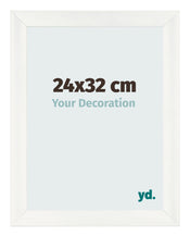 Fotolijst 24x32cm Wit Geveegd MDF Pisa Voorzijde Maat | Yourdecoration.nl