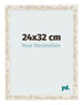 Fotolijst 24x32cm Wit Vintage MDF Bologna Voorzijde Maat | Yourdecoration.nl