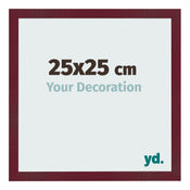 Fotolijst 25x25 cm Wijnrood Geveegd MDF Bologna Voorzijde Maat | Yourdecoration.nl