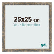 Fotolijst 25x25cm Blauw Goud Gemeleerd MDF Bologna Voorzijde Maat | Yourdecoration.nl