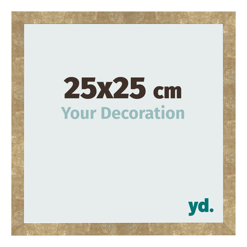 Fotolijst 25x25cm Goud Antiek MDF Bologna Voorzijde Maat | Yourdecoration.nl