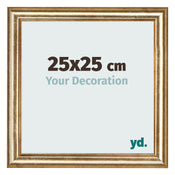 Fotolijst 25x25cm Goud Antiek MDF Lazio Voorzijde Maat | Yourdecoration.nl