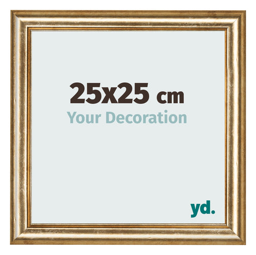 Fotolijst 25x25cm Goud Antiek MDF Lazio Voorzijde Maat | Yourdecoration.nl