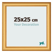 Fotolijst 25x25cm Goud Mat MDF Lazio Voorzijde Maat | Yourdecoration.nl