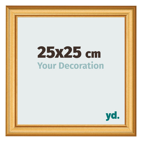 Fotolijst 25x25cm Goud Mat MDF Lazio Voorzijde Maat | Yourdecoration.nl