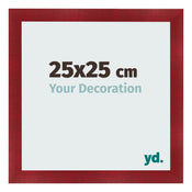 Fotolijst 25x25cm Wijnrood Geveegd MDF Pisa Voorzijde Maat | Yourdecoration.nl