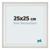 Fotolijst 25x25cm Wit Geveegd MDF Lazio Voorzijde Maat | Yourdecoration.nl