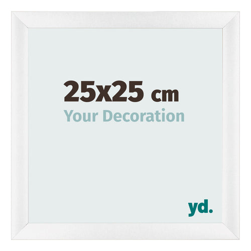 Fotolijst 25x25cm Wit Hoogglans MDF Pisa Voorzijde Maat | Yourdecoration.nl