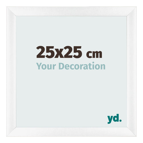 Fotolijst 25x25cm Wit Mat MDF Pisa Voorzijde Maat | Yourdecoration.nl